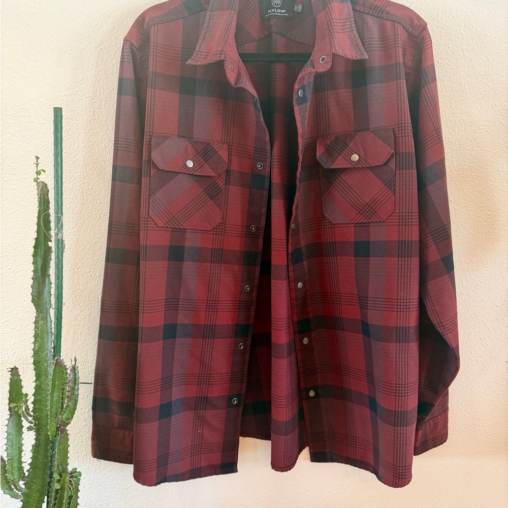 FLYLOW Classic Red Plaid Men's Shirt